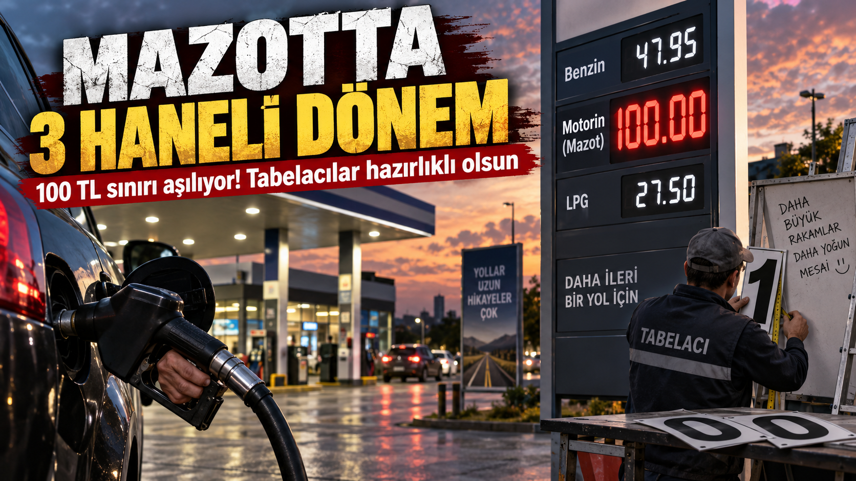 Mazot 100 TL’yi Aşıyor: Akaryakıtta 3 Haneli Fiyat Dönemi Başlıyor