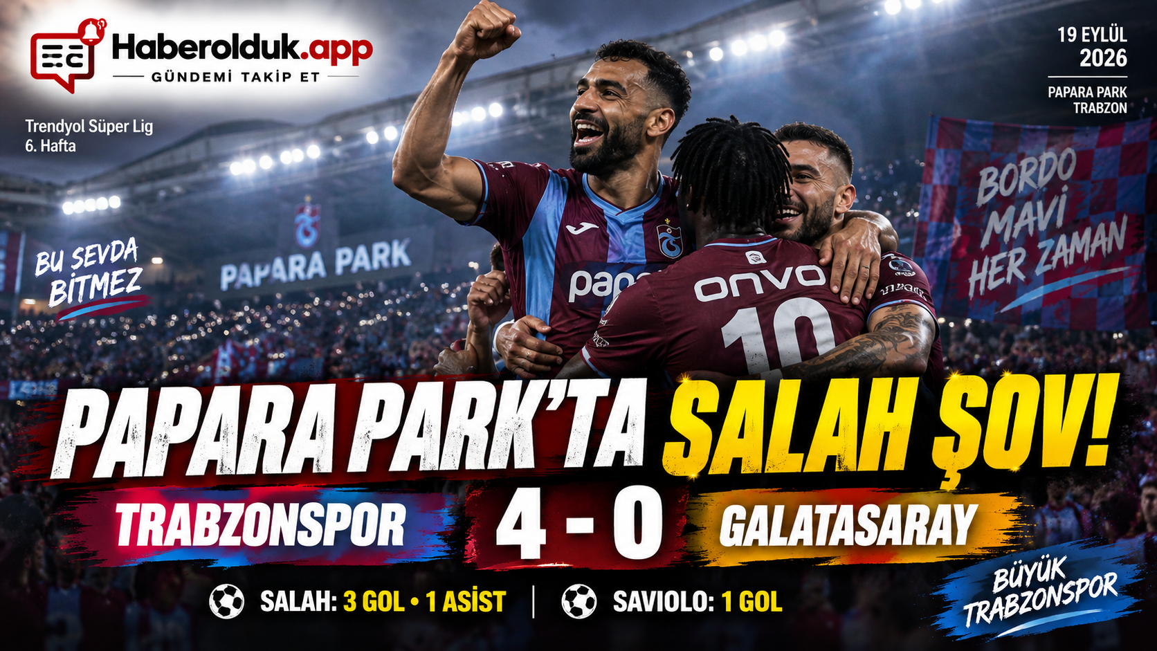 Trabzonspor’dan Galatasaray’a 4-0’lık Farklı Galibiyet!